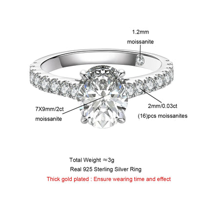 Brileon Radiance 2CT Oval Moissanite Engagement Ring – Timeless Elegance ✨ - Brileon