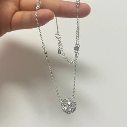 Brileon 1CT Moissanite Halo Necklace – Timeless Sparkle & Elegance ✨💎 - Brileon