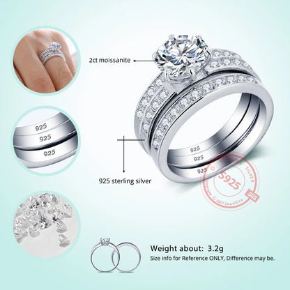 Brileon Evynora Triple Moissanite Ring Set - Brileon