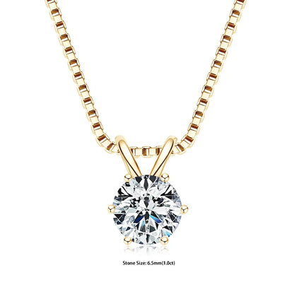 GRA Certified Moissanite Pendant – 925 Silver Solitaire Necklace (0.5-5ct) - Brileon