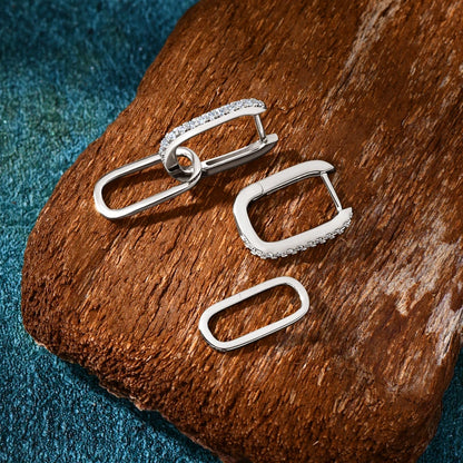 Brileon Moissanite Paperclip Hoop Earrings - Brileon