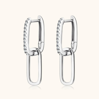 Brileon Moissanite Paperclip Hoop Earrings - Brileon