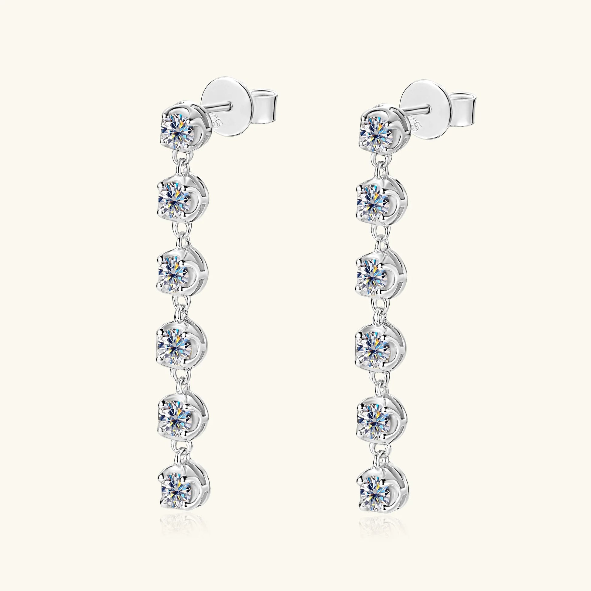 Brileon Luminara™ 3mm Moissanite Drop Earrings – Timeless Elegance - Brileon
