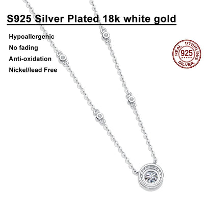 Brileon 1CT Moissanite Halo Necklace – Timeless Sparkle & Elegance ✨💎 - Brileon