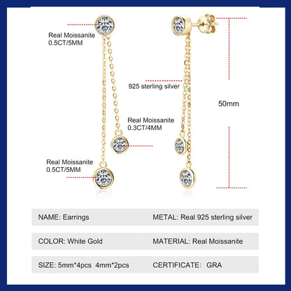 Brileon Seraphina™ Moissanite Tassel Drop Earrings - Brileon