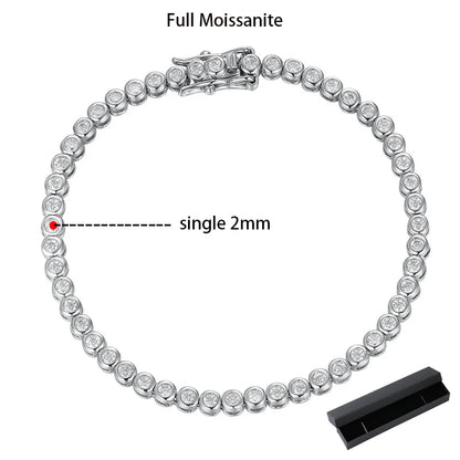 Brileon LuxeGlow 2mm Moissanite Tennis Bracelet – 18K White Gold Plated S925 - Brileon