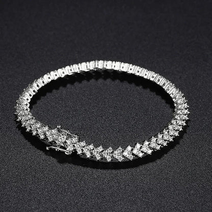 NeeTim Moissanite Tennis Bracelet 925 Sterling Silver Full Diamond Bracelets with Gold Plated  Fine Jewelry For Women with GRA - Brileon
