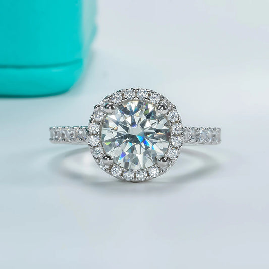 Brileon Dazzling Halo 2CT Moissanite Engagement Ring ✨ - Brileon