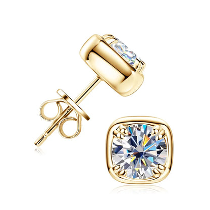 RAPRGOLD GRA Certified 1CT Moissanite Stud Earrings for Women 925 Sterling Silver Piercing Earring Fine Jewelry Gifts Pendientes - Brileon