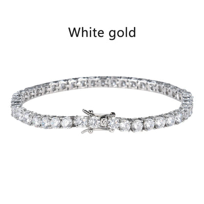 Brileon Radiance Moissanite Tennis Bracelet – 18K White Gold Plated S927 - Brileon