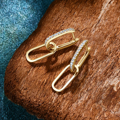 Brileon Moissanite Paperclip Hoop Earrings - Brileon