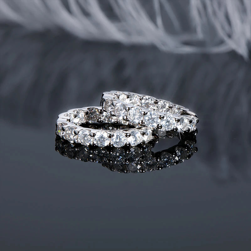 Brileon Classic Sparkle Hoop Moissanite Earrings - Brileon