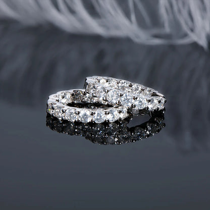 Brileon Classic Sparkle Hoop Moissanite Earrings - Brileon