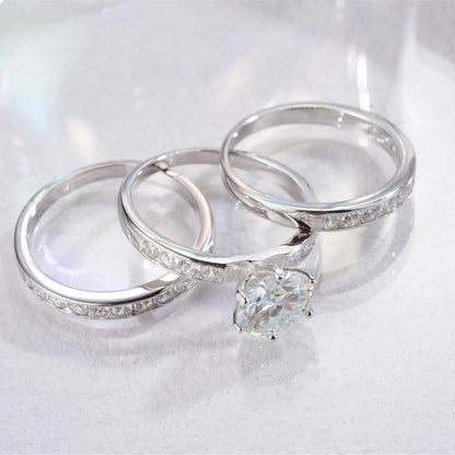 Brileon Evynora Triple Moissanite Ring Set - Brileon