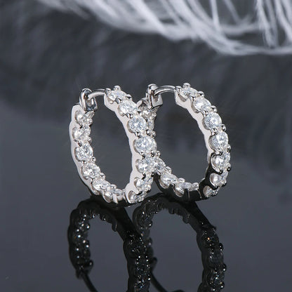 Brileon Classic Sparkle Hoop Moissanite Earrings - Brileon