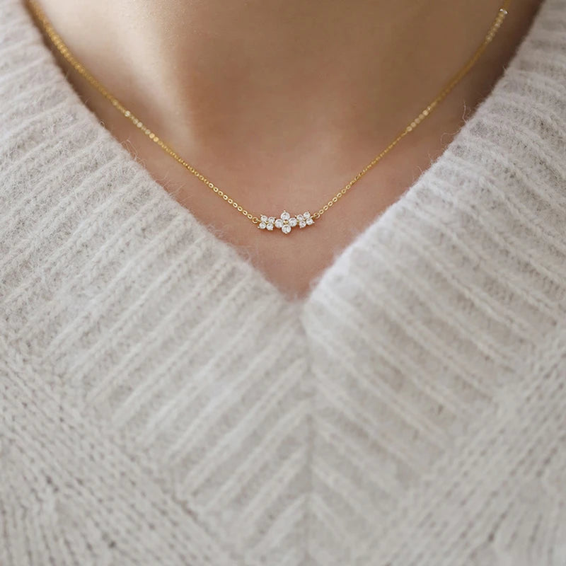 Brileon Fleuré Moissanite Clover Pendant Necklace - Brileon