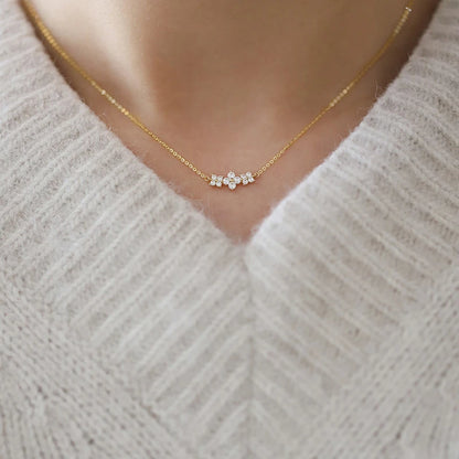 Brileon Fleuré Moissanite Clover Pendant Necklace - Brileon