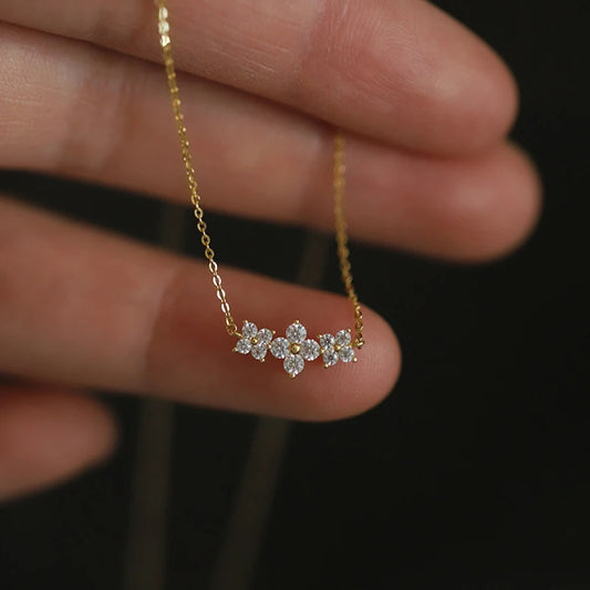 Brileon Fleuré Moissanite Clover Pendant Necklace - Brileon