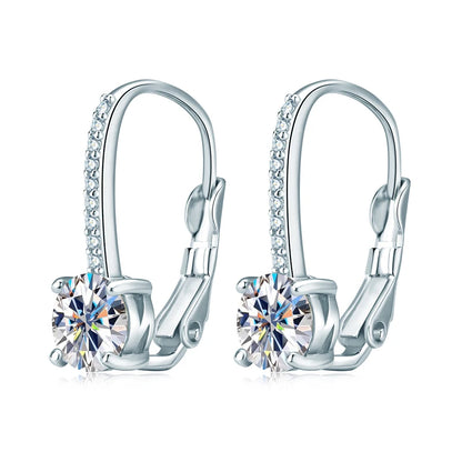 Trendy 14K Gold Plated Earrings 2023 Silver Hoops 925 Dangle Earrings for Women Lever Back Moissanite Earring Drop Girls Jewelry - Brileon