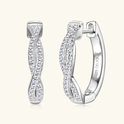 Brileon Aurelia™ Twisted Moissanite Hoop Earrings - Brileon