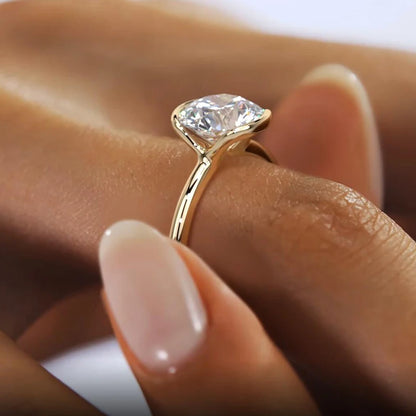 RAPRGOLD 1CT Moissanite Classic Solitaire Wedding Ring 925 Sterling Silver Ladies Engagement Rings for Women Fine Jewelry Gifts - Brileon