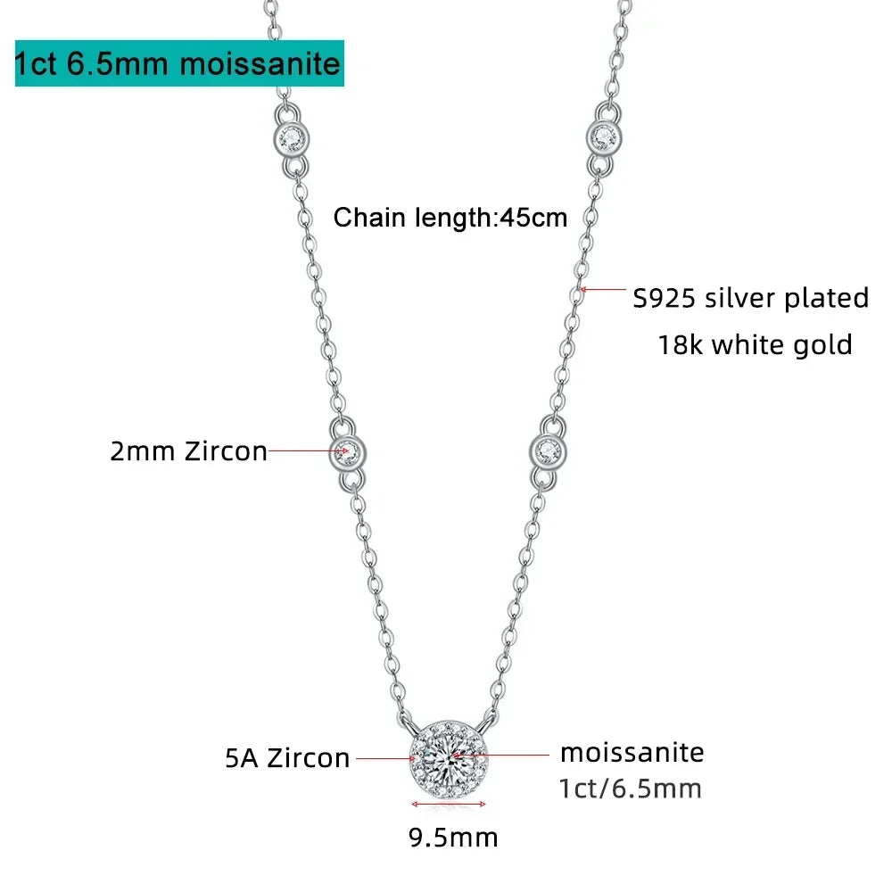 Brileon 1CT Moissanite Halo Necklace – Timeless Sparkle & Elegance ✨💎 - Brileon