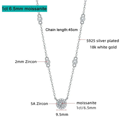Brileon 1CT Moissanite Halo Necklace – Timeless Sparkle & Elegance ✨💎 - Brileon