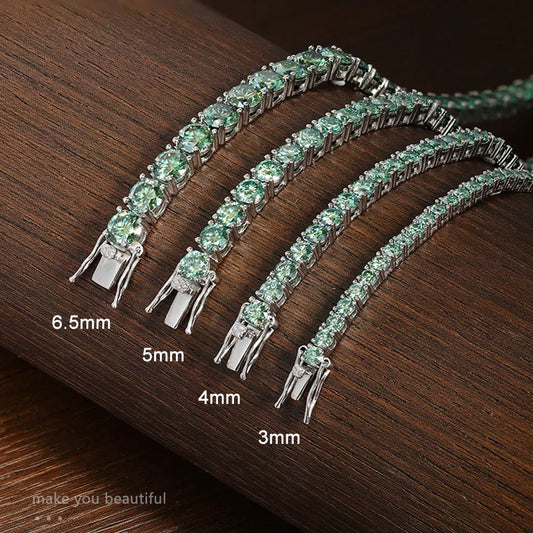 Brileon LuxeSpin VVS Green Moissanite Tennis Bracelet - Brileon