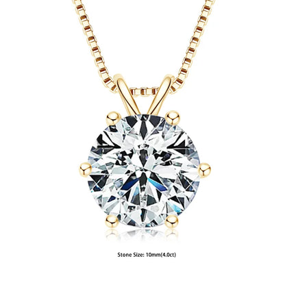 GRA Certified Moissanite Pendant – 925 Silver Solitaire Necklace (0.5-5ct) - Brileon
