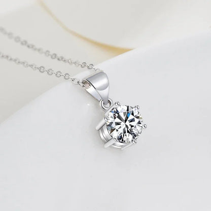 NeeTim 4ct 10mm Moissanite Necklace For Women 925 Sterling Silver Lab Diamond with Gold Plated Pendant Wedding Party Jewelry - Brileon
