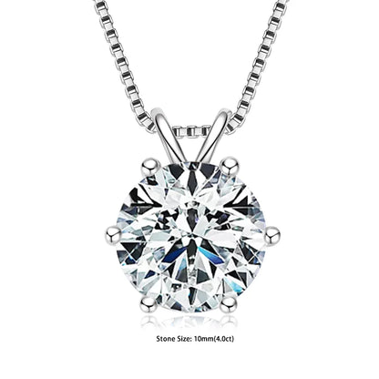 GRA Certified Moissanite Pendant – 925 Silver Solitaire Necklace (0.5-5ct) - Brileon