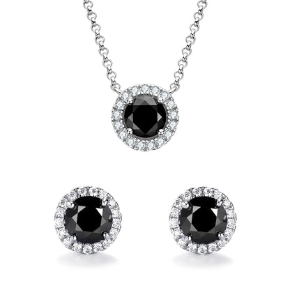 Brileon Noir Elegance Moissanite Jewelry Set - Brileon