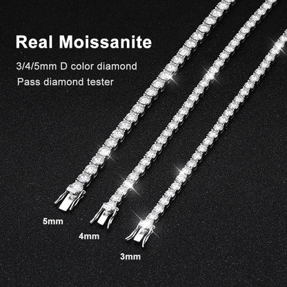 Brileon Radiance Moissanite Tennis Bracelet – 18K White Gold Plated S927 - Brileon