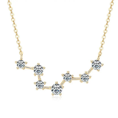 RAPRGOLD D Color GRA Certified Moissanite Big Dipper Pendant Necklaces S925 Sterling Silver Women's Jewelry Chains for Wedding - Brileon