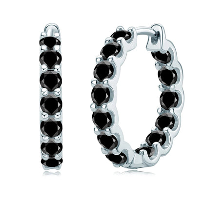 Brileon Classic Sparkle Hoop Moissanite Earrings - Brileon