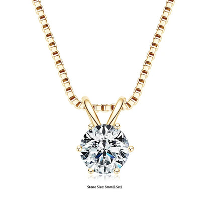 GRA Certified Moissanite Pendant – 925 Silver Solitaire Necklace (0.5-5ct) - Brileon