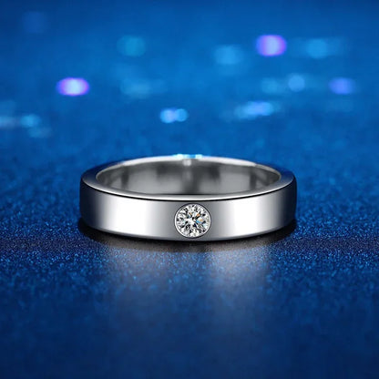 NeeTim 4mm Moissanite Ring for Men 925 Sterling Silver Gemstone Lab Diamond Gold Plated Rings Wedding Engagement Band Jewelry - Brileon