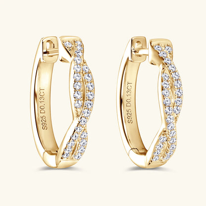Brileon Aurelia™ Twisted Moissanite Hoop Earrings - Brileon