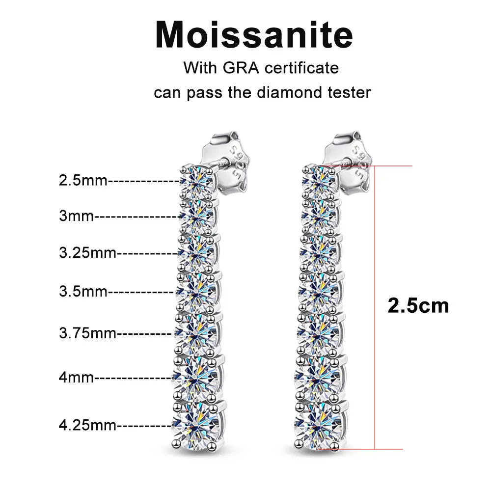 Brileon Luminara Moissanite Pendant Earrings – 18K White Gold Plated S925 - Brileon