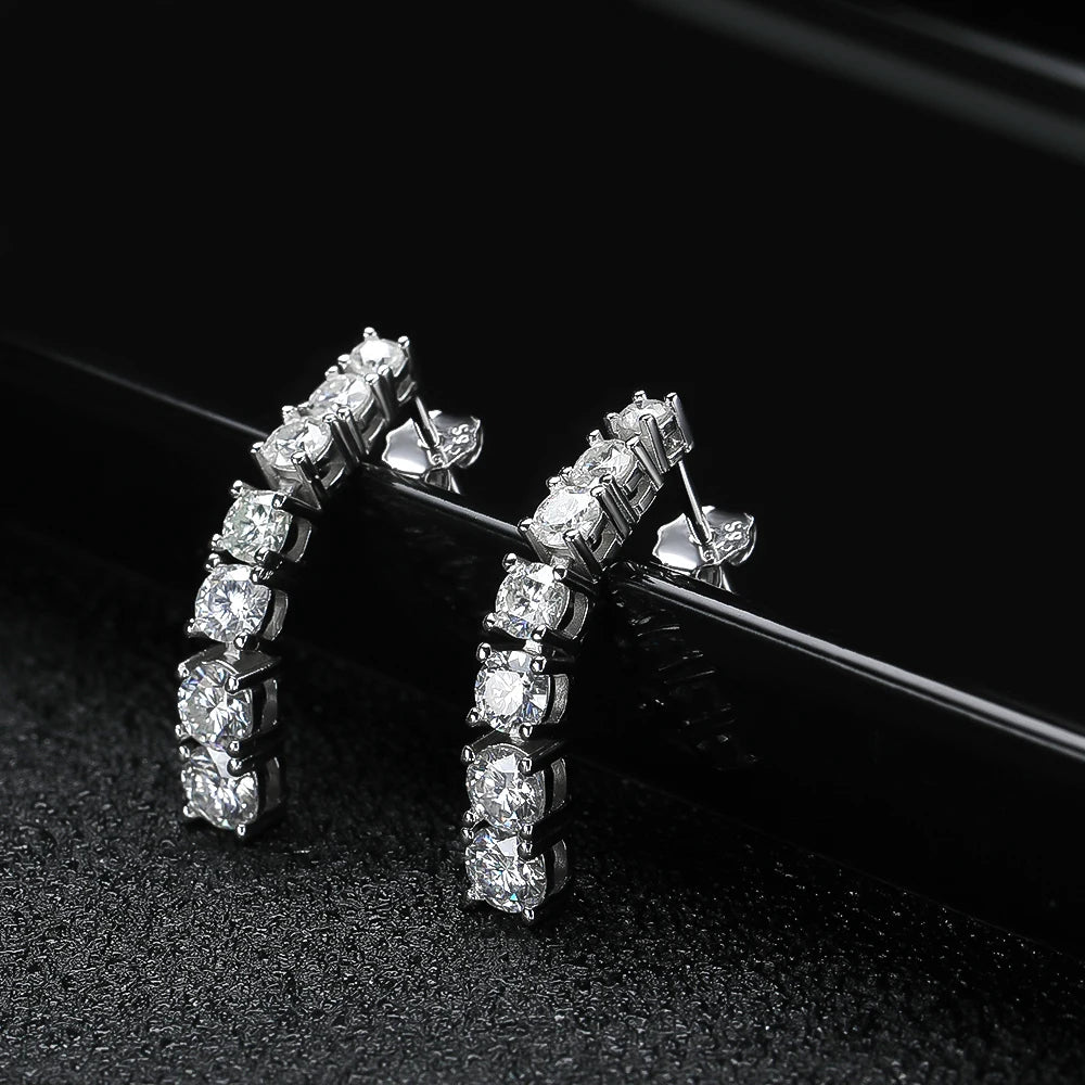 Brileon Luminara Moissanite Pendant Earrings – 18K White Gold Plated S925 - Brileon