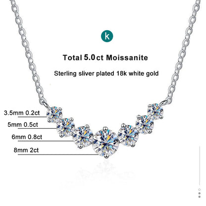 Brileon Radiant Grace Moissanite Necklace – 18K White Gold Plated S925 - Brileon