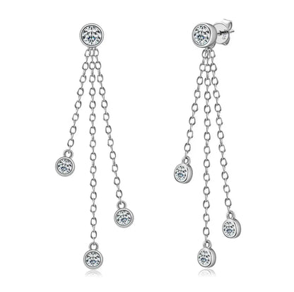 Brileon Seraphina™ Moissanite Tassel Drop Earrings - Brileon