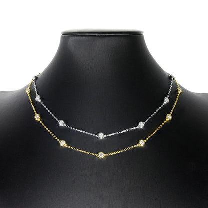Brileon Virelia Round Cut Moissanite Necklace - Brileon
