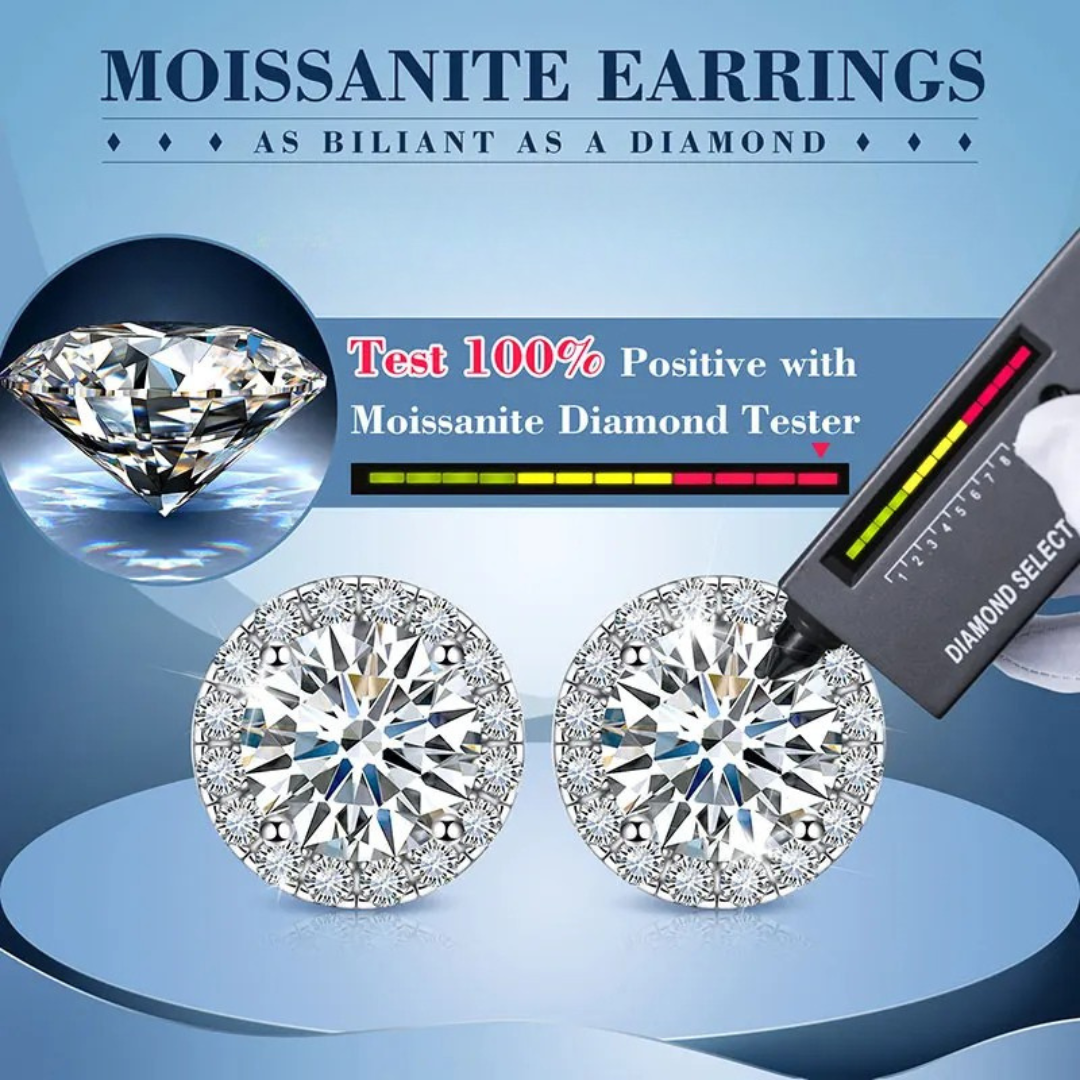 Brileon Éclora Round VVS1 Moissanite Studs