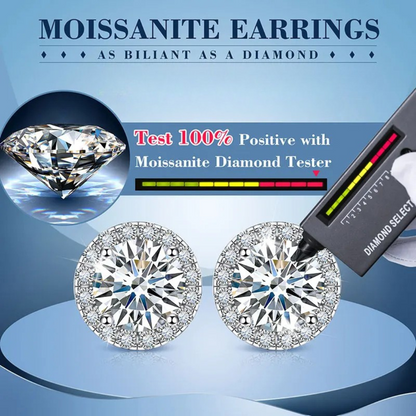 Brileon Éclora Round VVS1 Moissanite Studs