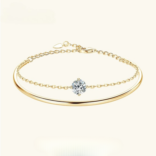 Brileon Luméa Double Chain Moissanite Bracelet - Brileon