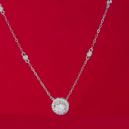 Brileon 1CT Moissanite Halo Necklace – Timeless Sparkle & Elegance ✨💎