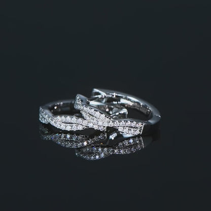 Brileon Aurelia™ Twisted Moissanite Hoop Earrings