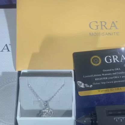 Brileon LuxeMoiss Original Moissanite Diamond Jewelry Set – Necklace and Earrings in 925 Silver with Certificate