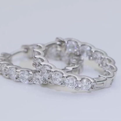 Brileon Classic Sparkle Hoop Moissanite Earrings